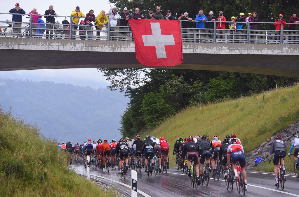 The Swiss fans were out in force despite the inclement weather