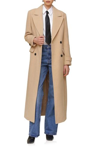 Padded Shoulder Longline Coat