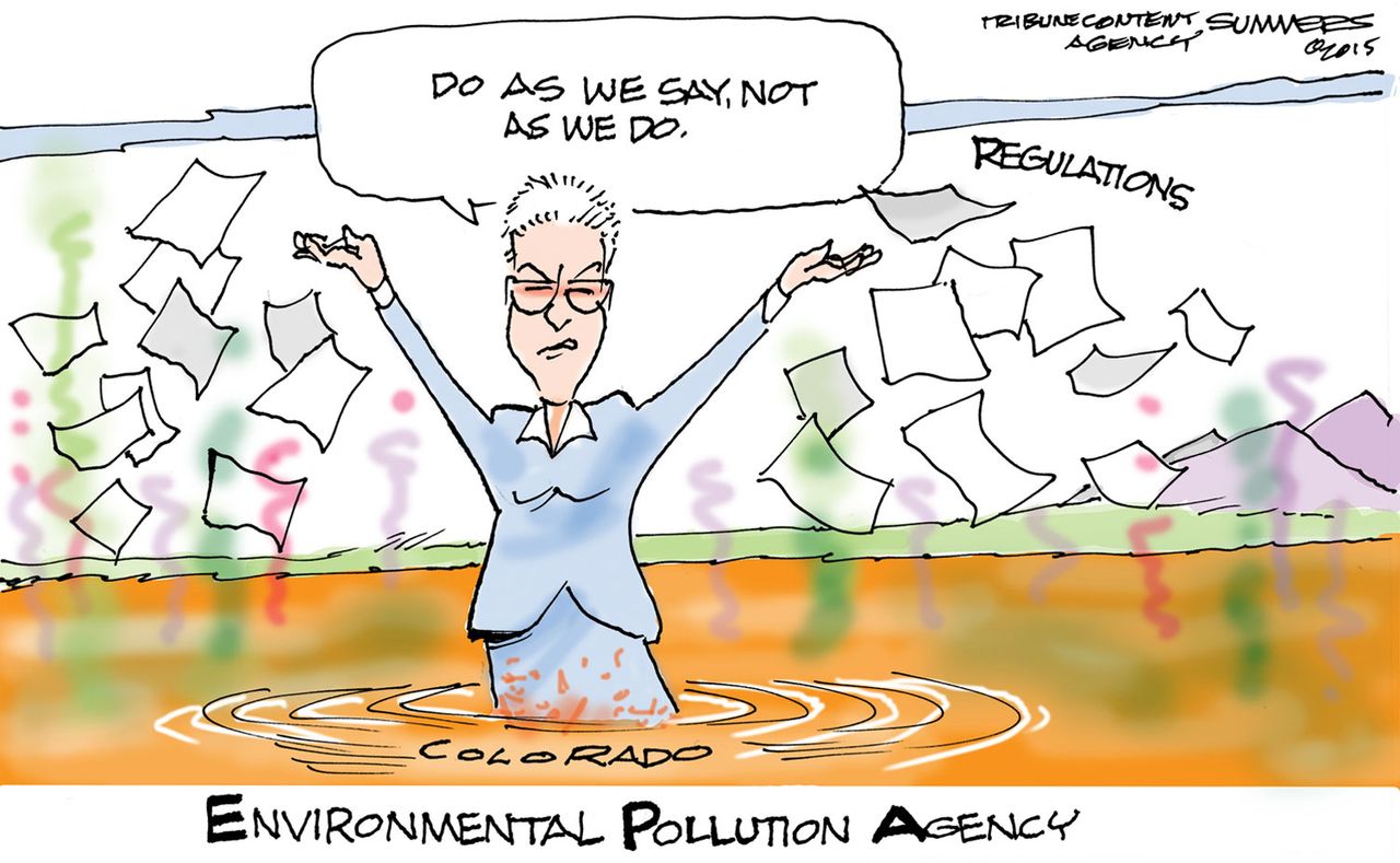 Editorial cartoon U.S. Toxic Spill EPA