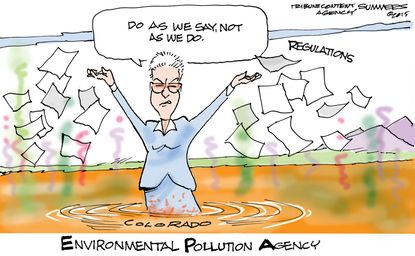 Editorial cartoon U.S. Toxic Spill EPA