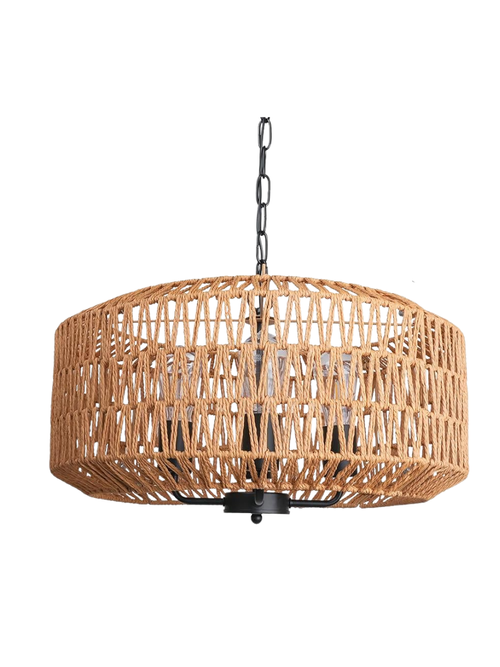 Outdoor Solar Rattan Chandelier
