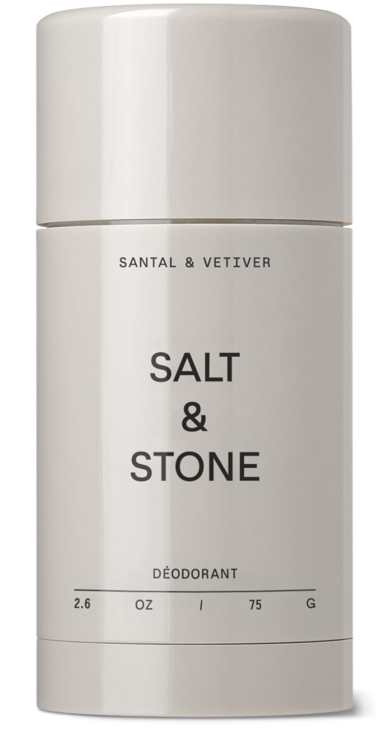 Salt &amp;amp; Stone Aluminum Free Deodorant | Extra Strength 48 Hour Protection for Women &amp;amp; Men | Made With Seaweed Extracts, Niacinamide &amp;amp; Prebiotics (santal &amp;amp; Vetiver)