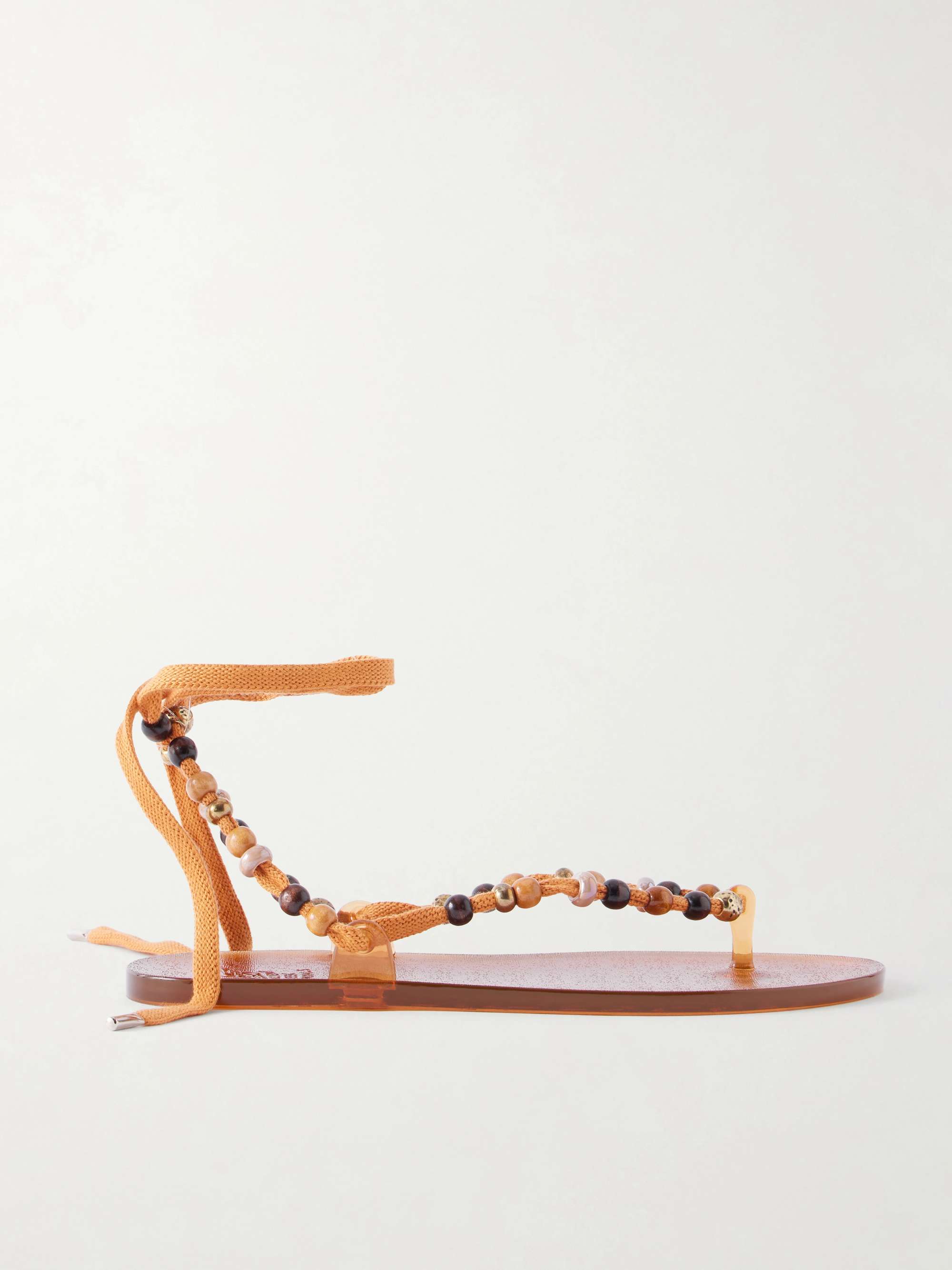 Esther Bead-Embellished Jelly Thong Sandals