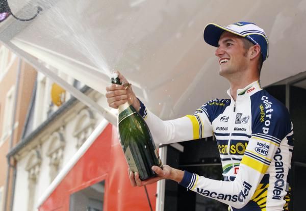 Champagne moment: Wout Poels (Vacansoleil-DCM) celebrates winning stage 3