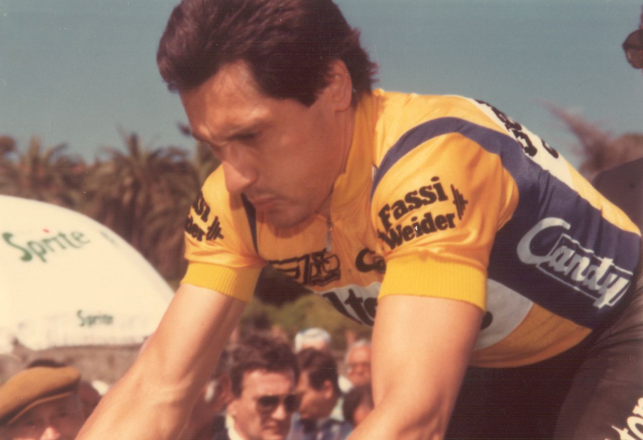 Giuseppe Saronni at the 1987 Giro prologue in San Remo