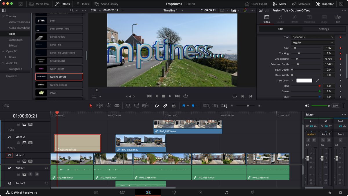 Screenshot of DaVinci Resolve 19 interface for the purposes of a beginner's guide.