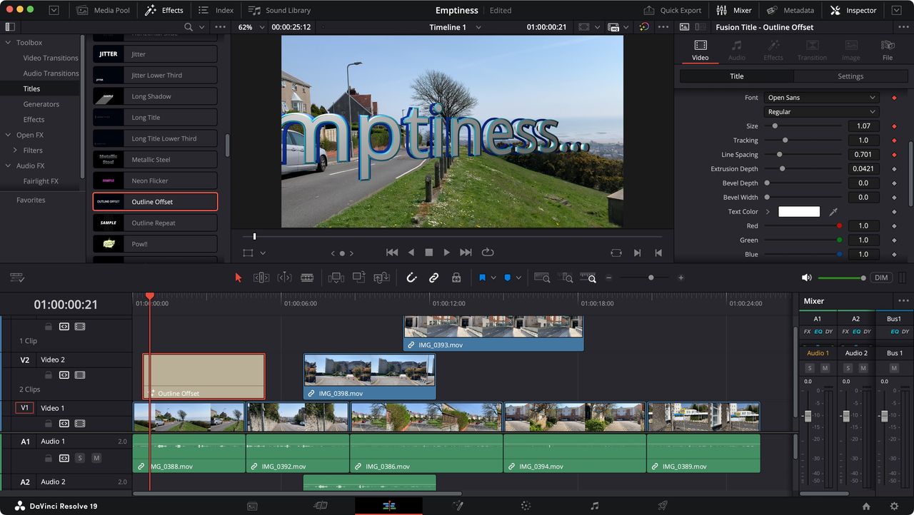 Screenshot of DaVinci Resolve 19 interface for the purposes of a beginner's guide.