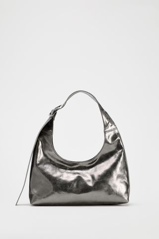 Metallic Effect Mini Bucket Bag