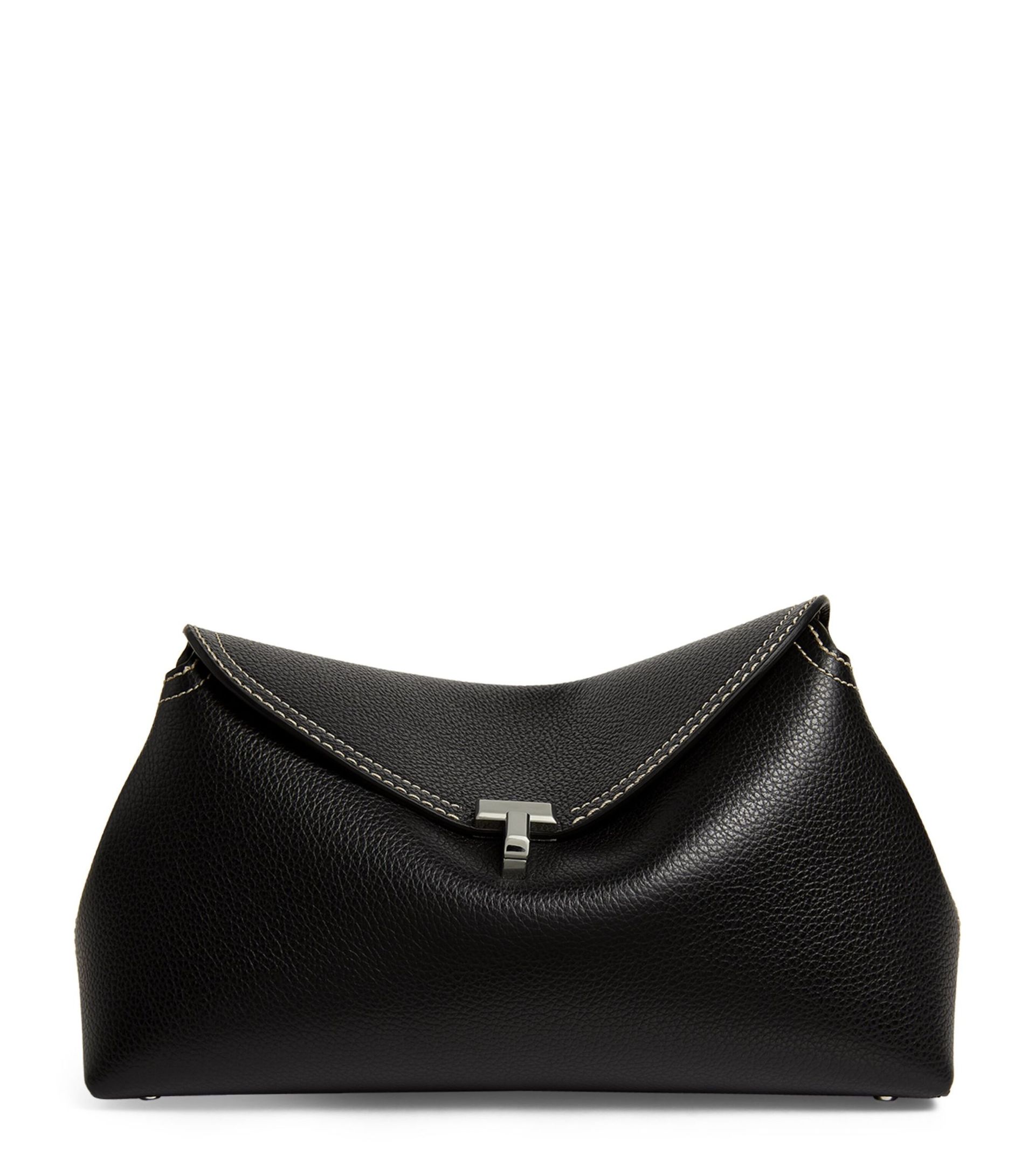 Womens Toteme Black Leather T-Lock Clutch Bag | Harrods Uk