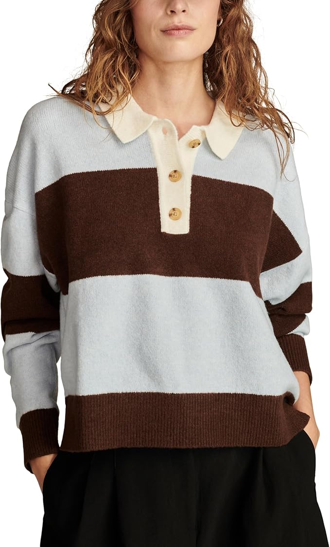 Lucky Brand, Lucky Brand Women's Rugby Polo, Starlight Blue