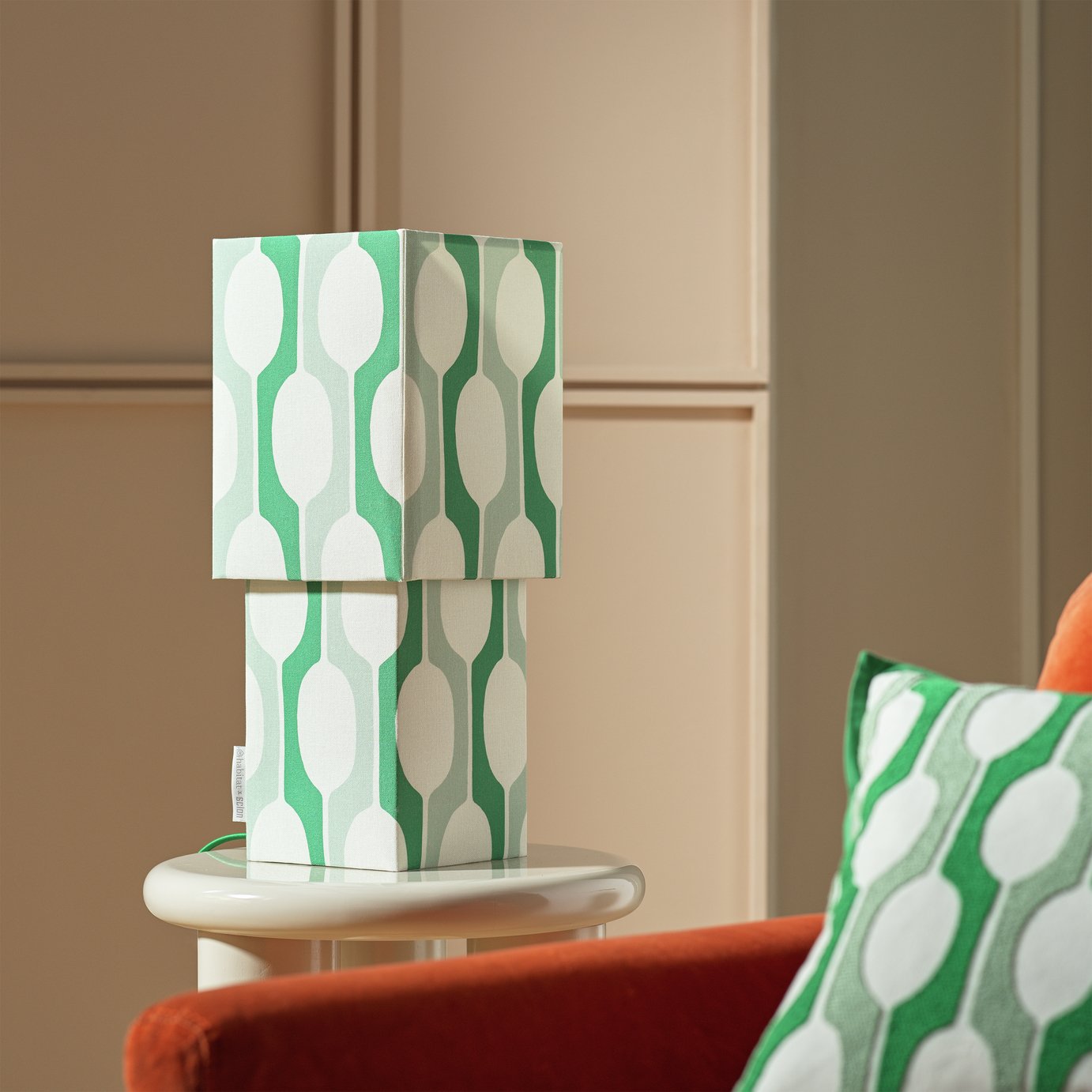 Habitat X Scion Large Billow Fabric Table Lamp - Green