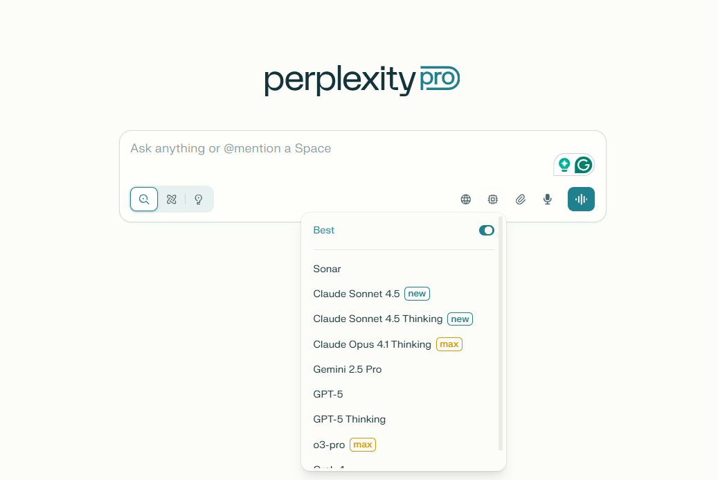 Perplexity screenshot