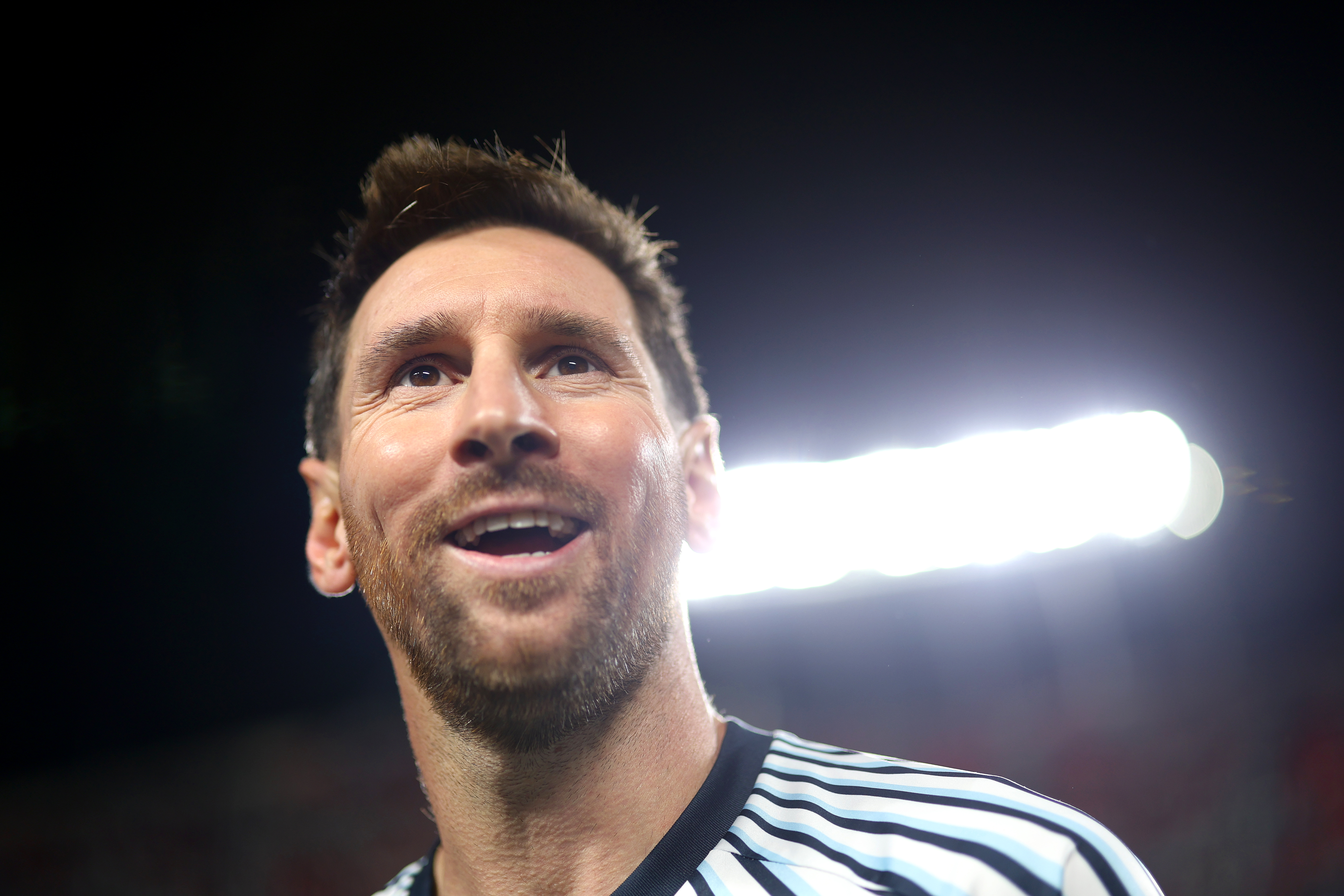 KANSAS CITY, MISSOURI - JUNE 16: Lionel Messi #10 of Argentina celebrates after his team&amp;apos;s 3-0 victory in the FIFA World Cup 2026 Group J match between Argentina and Algeria at Kansas City Stadium on June 16, 2026 in Kansas City, Missouri. (Photo by Steph Chambers - FIFA/FIFA via Getty Images)