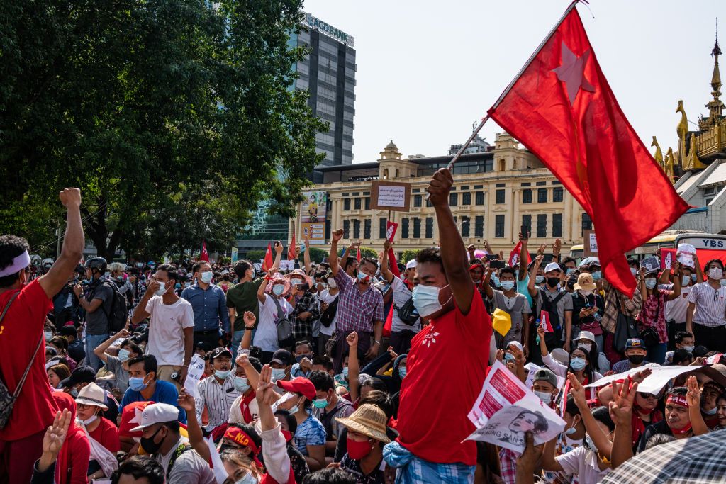 Myanmar protest.