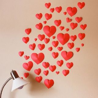 heart printed wall