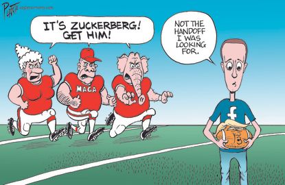 Political Cartoon U.S. facebook zuckerberg trump