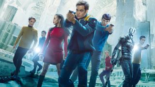 The cast of Star Trek Beyond ready for battle.