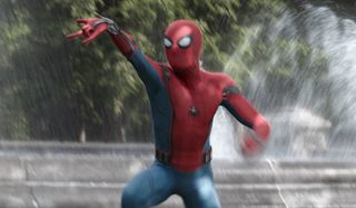 Spider-Man shooting webs infinity war central park fight