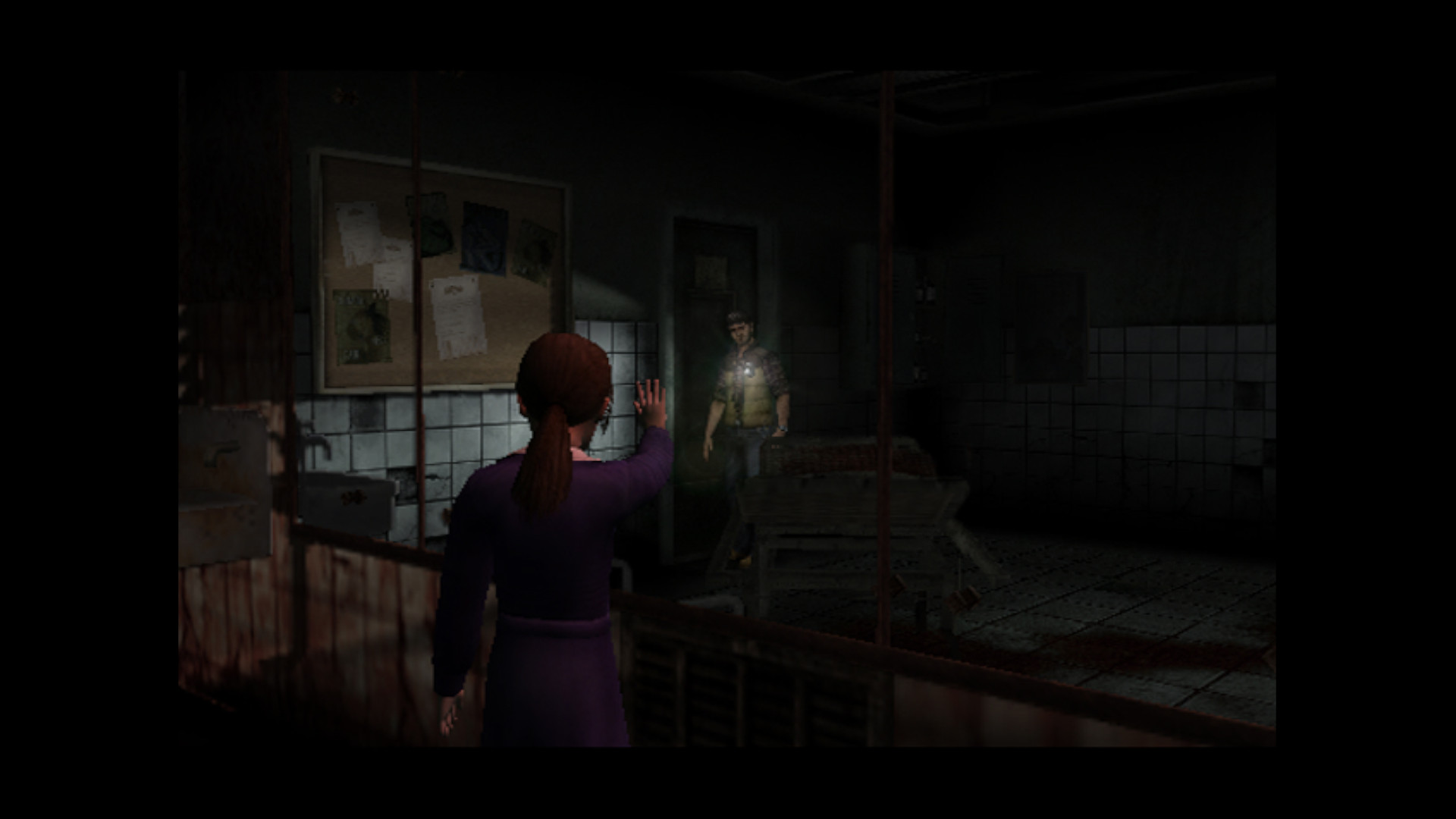A young girl talks to Travis in Silent Hill Origins
