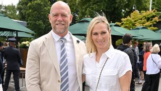 Mike Tindall and Zara Phillips attend Day Two of Wimbledon 2022
