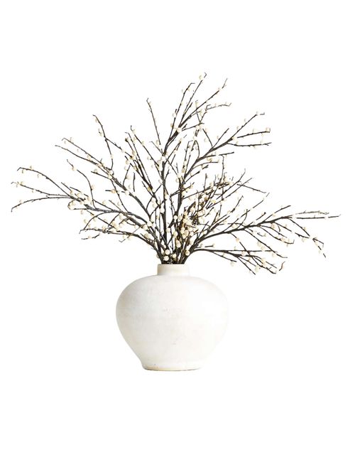 Faux White Berry Holiday Stem