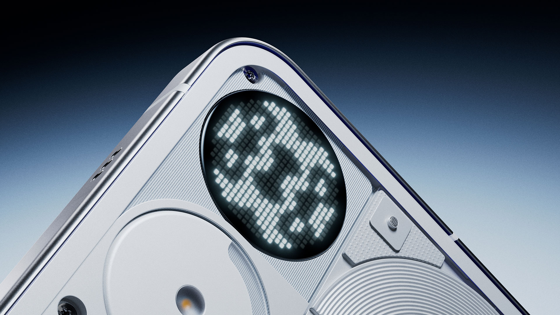 Close-up of Nothing Phone 3&#039;s Glyph Matrix display