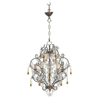 Vintage Italian 5-Light Chandelier with Matching Canopy