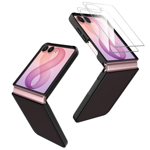 Galaxy Z Flip 8 Case with 2 Screen Protectors, black