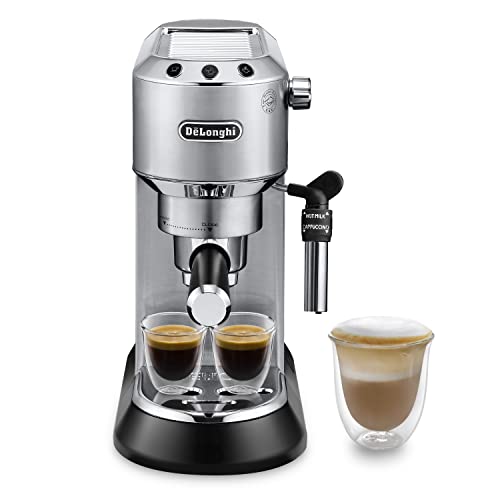 De'longhi Dedica Style, Traditional Pump Espresso Machine, Coffee and Cappuccino Maker, Ec685m, Silver