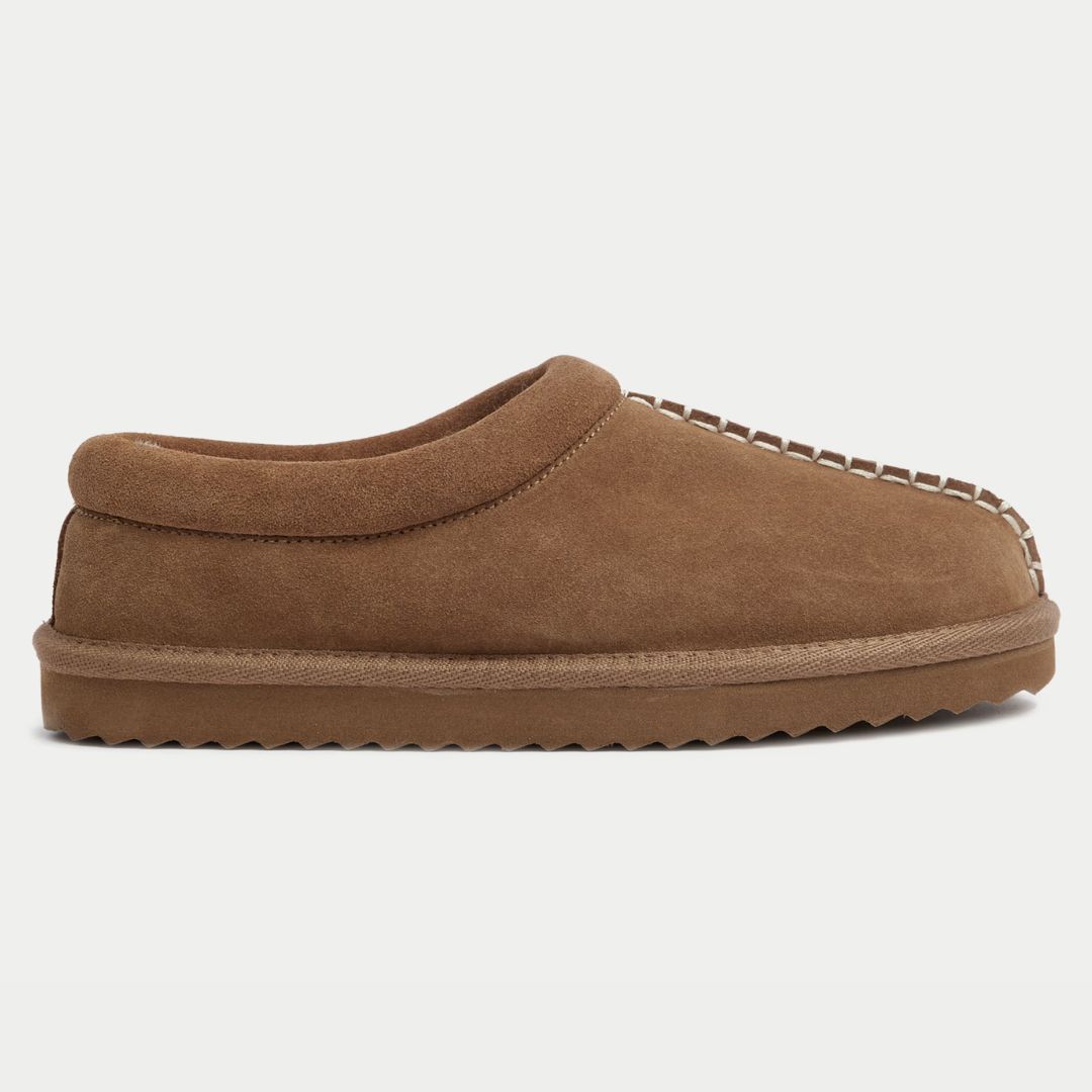 M&amp;amp;S Suede Faux Fur Lined Slippers