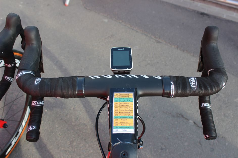 Katusha's Rick Zabel has detailed notes on his stem