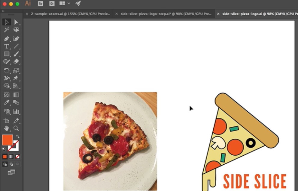 Designing pizza based logo in Adobe Illustrator