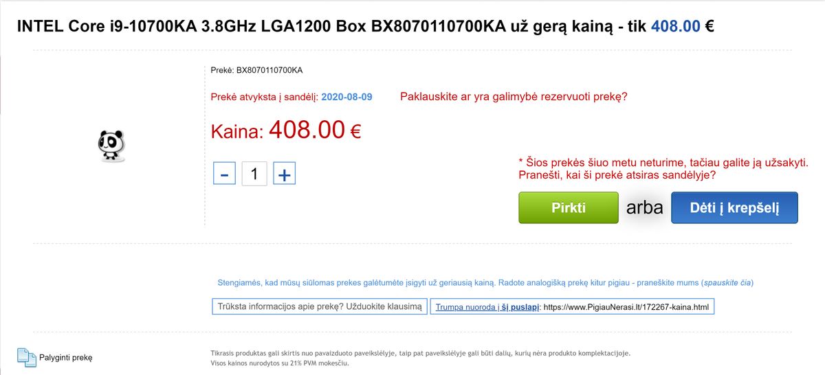 Intel Core i9-10700KA