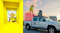 Behind-the-scenes photos from Jada and David's All About the Journey truck set across America