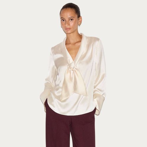 Satin Drape Neckline Blouse