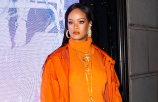 Rihanna arrives at Bergdorf Goodman to introduce her Fenty Collection