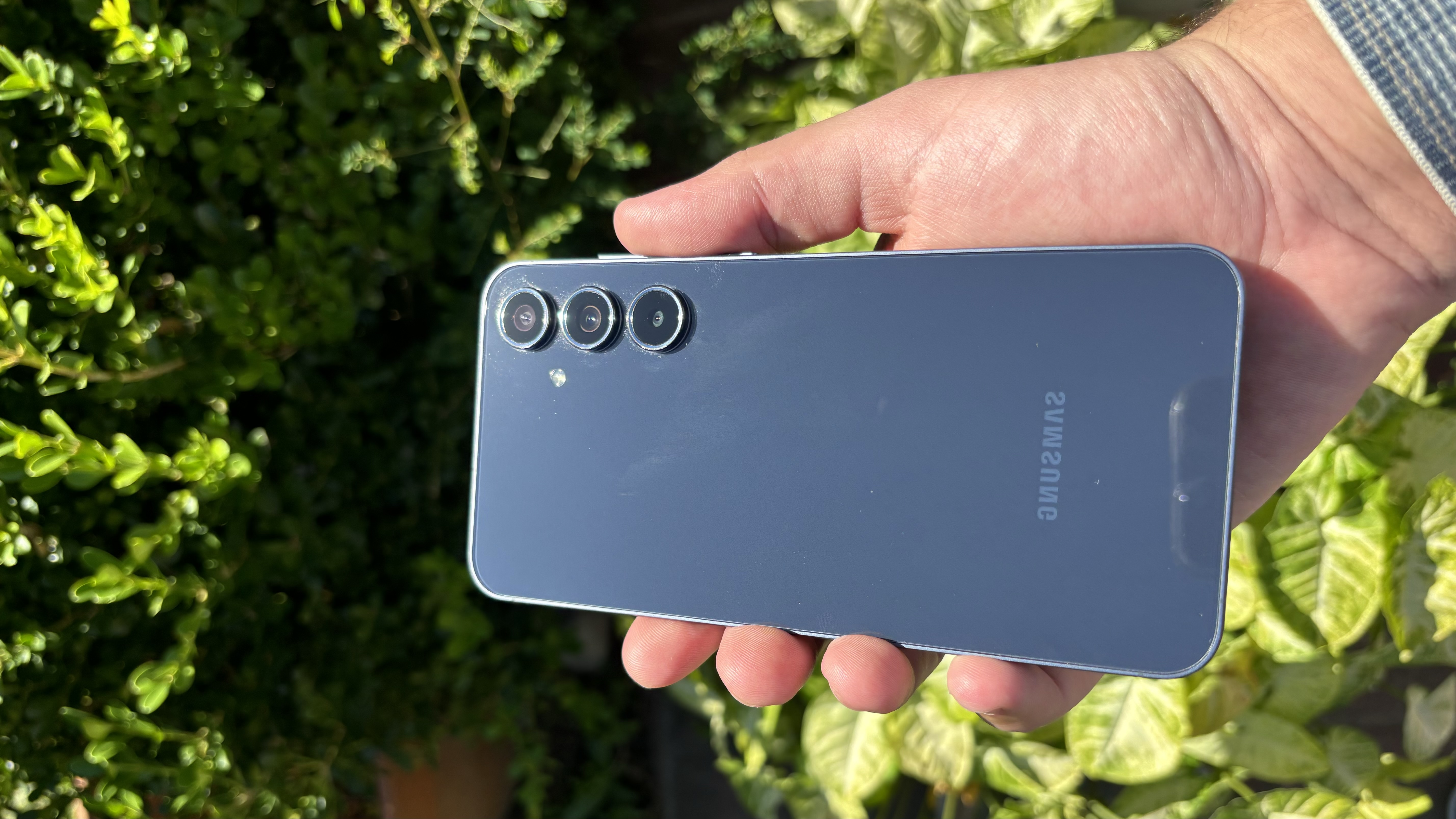 Samsung Galaxy A55 rear glass on natural background