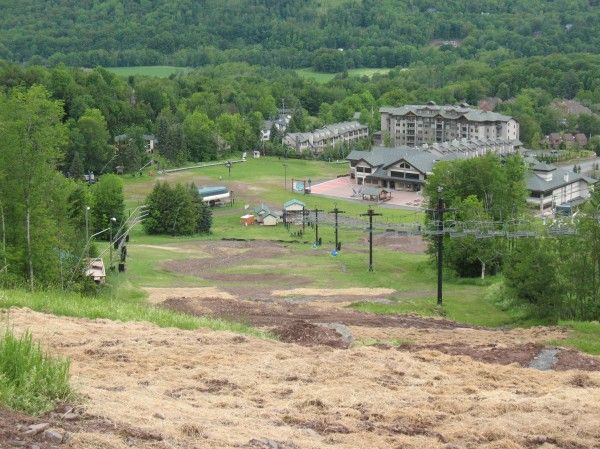 Looking down the four cross course at Windham Mountain, New York