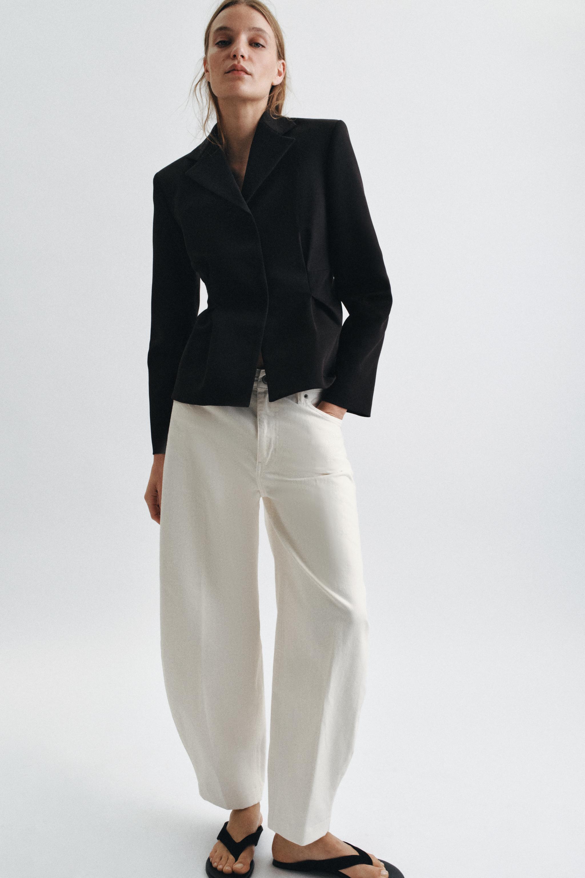 Zw Collection Textured Peplum Blazer