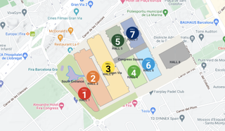 Map of halls at MWC 2023 in Barcelona