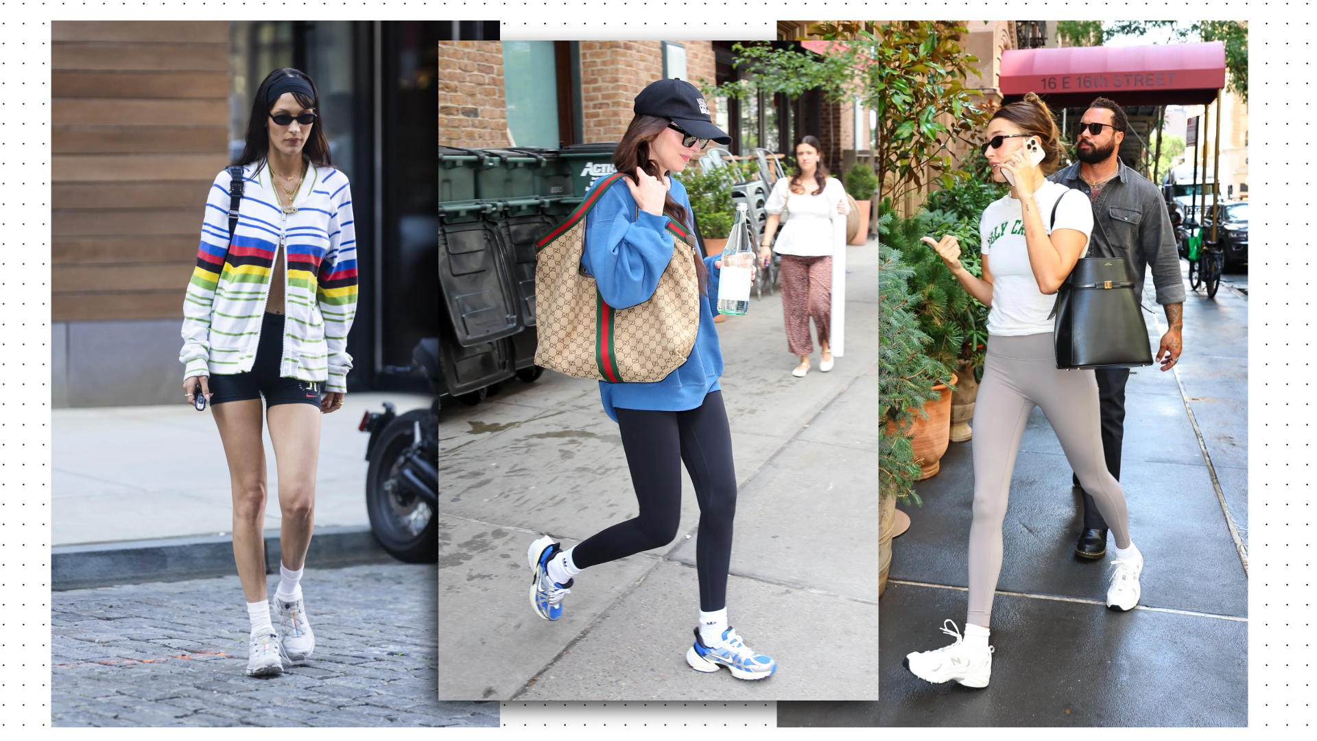 Bella Hadid, Dakota Johnson, and Hailey Bieber wear chunky sneakers