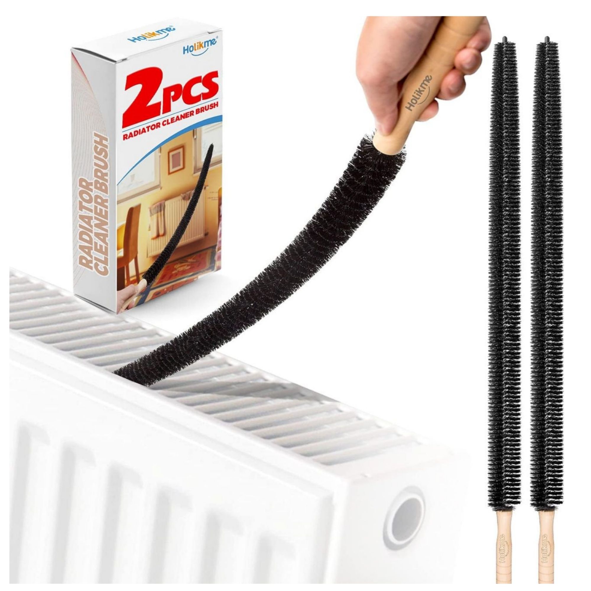 Holikme Radiator Cleaner Brush, 2 Pack