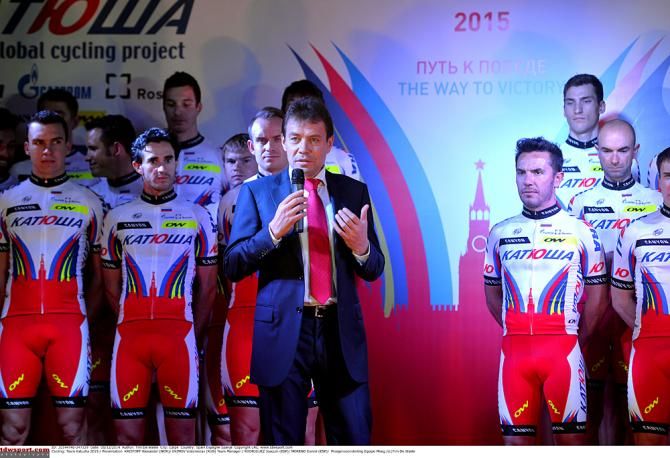 Team manager Viatcheslav Ekimov announcing his team for 2015
