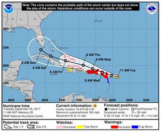 Hurricane Irma warnings