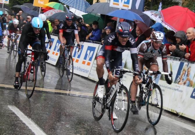 Heinrich Haussler nudges Yauheni Hutarovich for the win