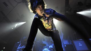 Oli Sykes of Bring me the Horizon performs on stage at Festival Hall on 9th September 2010 in Melbourne, Australia