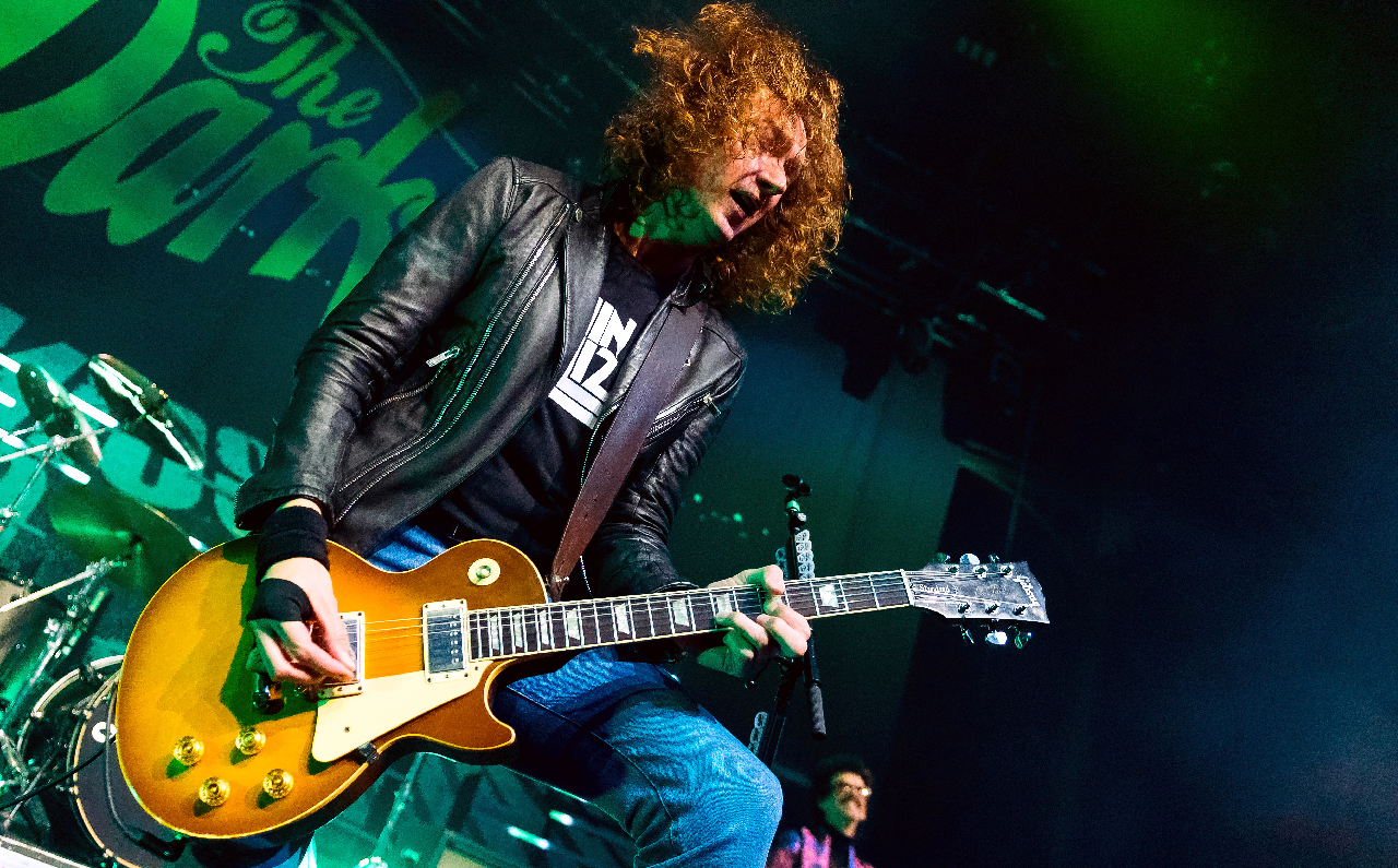 Dan Hawkins performs onstage with the Darkness at The Roundhouse on December 22, 2023 in London, England
