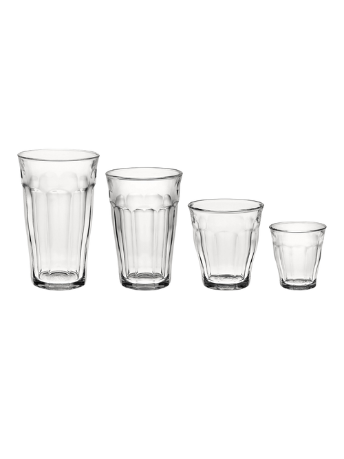 Duralex Picardie Glass Tumblers, Assorted Set of 24