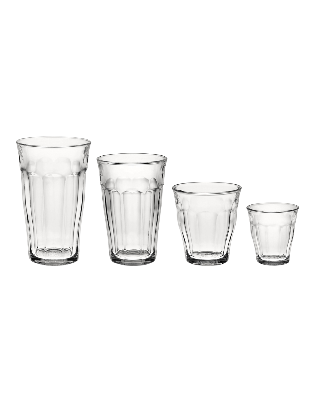 Duralex Picardie Glass Tumblers, Assorted Set of 24