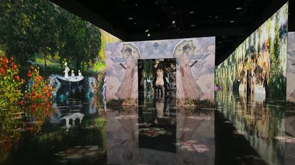 Paintings by Manet and Degas are on huge screens at the Arte Museum in Las Vegas